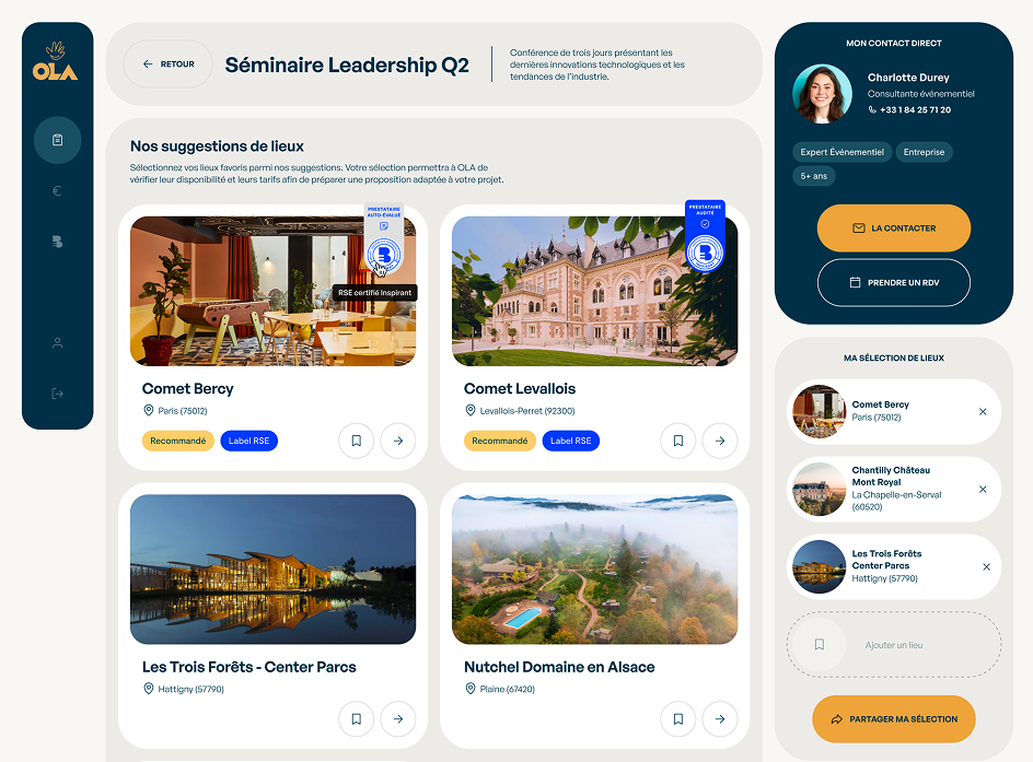 Des suggestions de lieux sur-mesure
